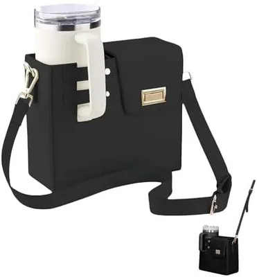 Produktbild von Tasche fš¹r Stanley Cup Stanley Cup Zubeh?r Tasche Tragbare Umh?ngetasche fš¹r Stanley Stanley Cup Handtasche Stanley Cup Accessories Crossbody Bag fš¹r Meisten Wasserflaschen (schwarz)