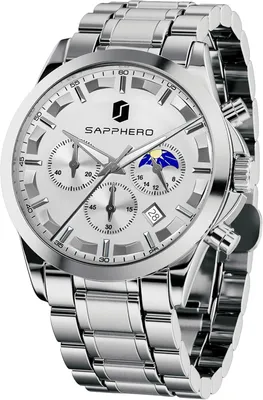 Produktbild von Herren-Quarzchronograph, wasserdicht, Edelstahl, 30 m wasserdicht, Business, Freizeit, Sport, Designeruhr für Herren
