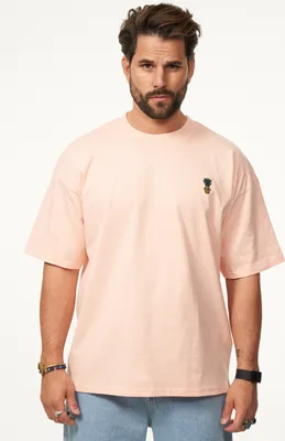 Produktbild von SOULSTAR Herren T-Shirt mit Stickerei Herren Oversize-Fit Kurzarm Shirt mit Rundhals-Ausschnitt