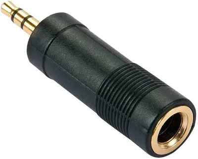 Productafbeelding van Stereo audio-adapter 6,35 mm jack naar 3,5 mm jack mannelijk zwart