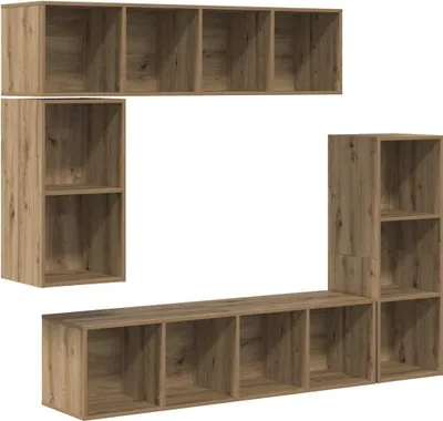 Obrázok produktu pre vidaXL Sada TV stolíkov 4 ks Artisan dub drevený materiál