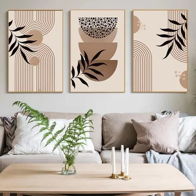 Produktbild von Set mit 3 abstrakten Boho-Postern ohne Rahmen