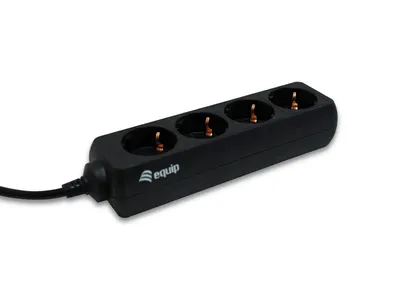 Produktbild von Equip 4-Anschluß Steckdosenleiste, 1,1 m, Typ F, Schwarz, 4 AC-Ausgänge, 100 - 240 V, 50 - 60 Hz