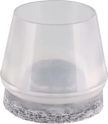 Produktbild von WAGNER Kappen für Stahlrohr rund 4tlg. - Ø 20-24 / 22-28 x 26 mm, Abrieb Filz 9 mm, Kunststoff transparent - 15056499