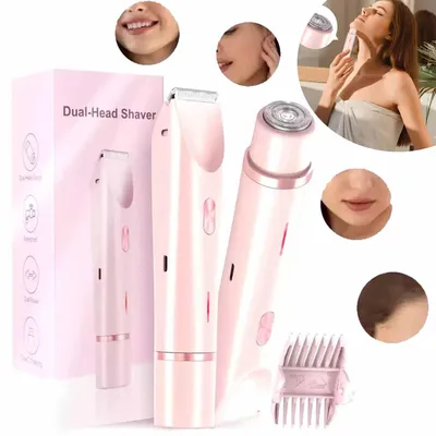 Produktbild von Elektrischer für Frauen, 2-in-1 Elektrischer Rasierer Damen, Bikini Trimmer, für Gesicht Körper Bein