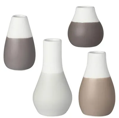 Zdjęcie produktu dla Räder Mini Pastellvasen 4er Set grau D.4cm, H.4,5-8cm