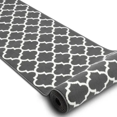 Obrázok produktu pre Behúň BCF MORAD Trelis Marocká mriežka sivý / krém 80 cm šedá 80x430 cm
