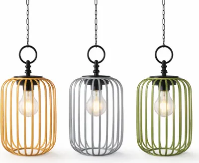 Produktbild von formano 3er Set 23 cm Solar Windlicht Hängend LED Solarlaterne Metall IP44