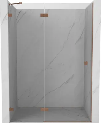 Obrázek produktu pro Mexen Lunar sprchové dveře otevírací levé 135 cm, transparentní, kartáčovaná měď - 834-135-000-65-00-L