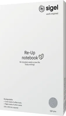 Imagen del producto de SIGEL RU100, cuaderno de notas, recarga, tamaño A5, 50 hojas, tapa blanda, cuadriculado, color gris claro