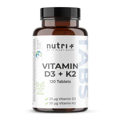 Produktbild von Vitamin D3 + K2 Tabletten - vegan & hochdosiert - 120 Vitamin D Tabletten