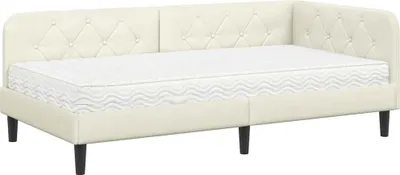 Obrázok produktu pre vidaXL Rohový rám postele krémová 90 x 200 cm zamat