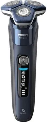 Produktbild von Philips SHAVER Series 7000 S7885/55 Elektrischer Nass- und Trockenrasierer, Rotationstrasierer, Schwarz, Blau, SteelPrecision blades, Tasten, LED, GroomTribe; Connects via Bluetooth