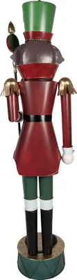 Immagine prodotto di Clayre & Eef decorazione natalizia figura schiaccianoci 60x41x207 cm rosso verde metallo