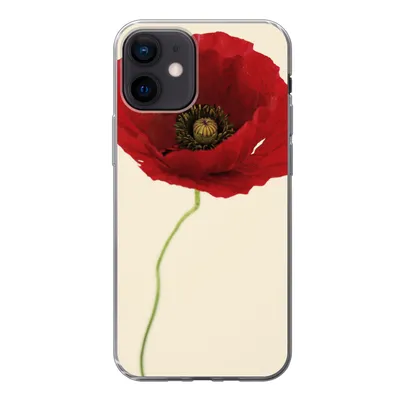 Produktbild von MuchoWow® Handyhülle Schutzhülle Hülle für iPhone 12 Nahaufnahme einer roten Mohnblume Silikon Softcase Handy Hülle - Schutzhülle