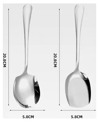 Produktbild von 2 Servierlöffel aus Edelstahl - Spülmaschinenfeste Salatlöffel und Suppenkelle, 20,8 cm lange Löffel