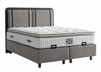 Image de Lit avec matelas, style moderne, rembourrage moelleux, lit avec espace de rangement, Image générée par une IA