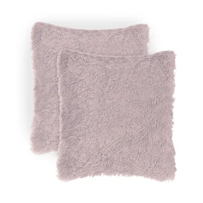 Image de Blumtal Lot de 2 Taie d'oreiller douillette - Coussin décoratif en fourrure synthétique avec fermeture éclair