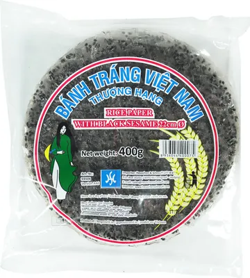 Produktbild von Reispapier mit schwarzer Sesam 22cm (brüchig) 400g