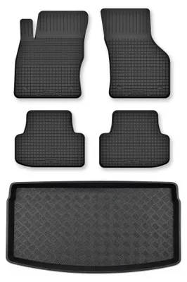 Produktbild von Gummimatten + Kofferraumwanne für Audi A1 II (GB) ab 2018 (Schrägheck) – Schwarz, modellangepasst – Wielganizator Semi-Universal
