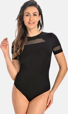 Produktbild von Teyli Damen-Bodysuit mit Mesh und kurzen Ärmeln Abby Female 2427 schwarz M