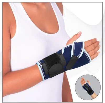Image de Bandage pour la main Basic Protect de Medical Source pour la gauche avec attelle de guidage ergonomique MSHB5302-Gauche