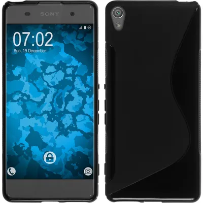 Produktbild von PhoneNatic Case kompatibel mit Sony Xperia XA - schwarz Silikon Hülle S-Style + 2 Schutzfolien