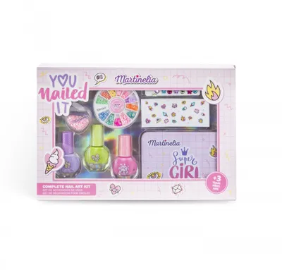 Produktbild von Martinelia Kosmetikset Manikreset für Kinder mit 3 Nagellacken und Aufklebern