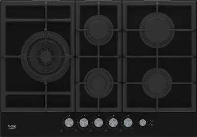 Immagine prodotto di Beko HILL 75235 S piano cottura Nero Da incasso 75 cm Gas 5 Fornelli