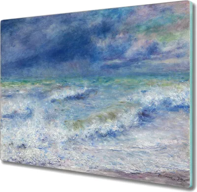 Produktbild von Coloray Herdabdeckplatte 60x52 cm Schneidebrett Kochplattenabdeckung Küchenbrett Hackbrett - Meereswellen Himmel