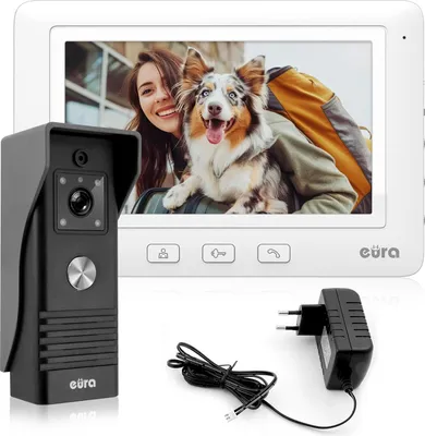 Immagine prodotto di Videocitofono Eura VDP-45A3 Alpha, bianco, monitor a colori da 7 pollici, 4 fili