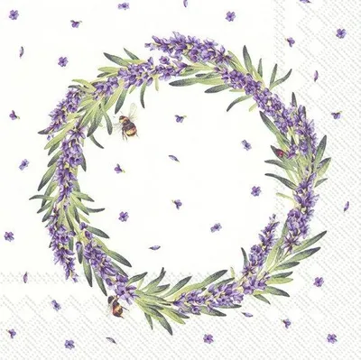Produktbild von Servietten 33x33 cm - LAVENDER WREATH