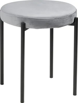 Produktbild von Hocker - Grau - Schwarz - Samt - Metallgestell - 38 x 45 cm - stapelbar