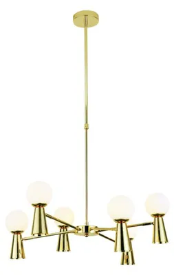 Produktbild von ACA Pendelleuchte 6xG9+6xGU10 KIMOLOS Goldmetall + Weiß D72X120CM OD94206PG