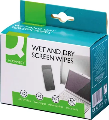 Immagine prodotto di Q-Connect® KF32148 Salviette per la pulizia - imbevute, 2x 20 salviette