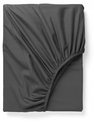 Produktbild von Fitizzio Spannbettlaken 180x200 cm Baumwollsatin Premium Dunkelgrau