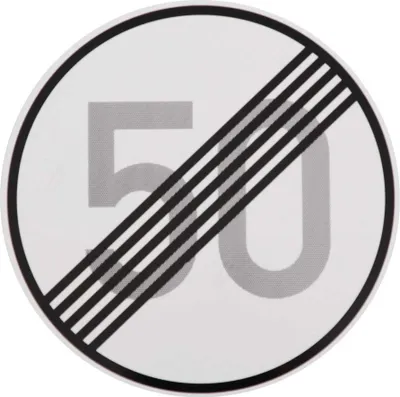 Produktbild von ORIGINAL VERKEHRSZEICHEN Nr. 278-50 ENDE 50 km/h RA1 Geburtstagsgeschenk Geburtstagsschild Straßenschild Verkehrsschilder Schild Schilder Straßenzeichen Straßenschilder