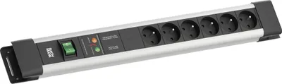 Immagine prodotto di BACHMANN CONNECTUS 6xUTE, 1xGVS 1xinterruttore 2,0 m CEE7/7 Grigio