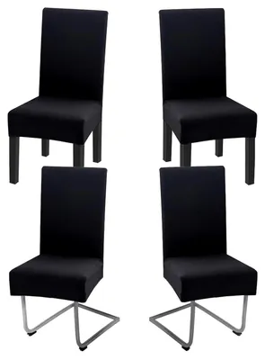 Immagine prodotto di Copri-sedie, set da 4, per sedie a dondolo, in Spandex, lavabili, colore nero