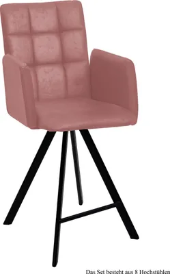 Produktbild von Thekenstuhl (8er-Set) Delcine 52x108x60 Schwarz/Rosewood