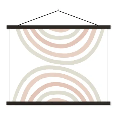 Produktbild von MuchoWow® Textilposter Regenbogen - Design - Pastell 60x45 cm mit schwarzem Rahmen - Poster Schlafzimmer