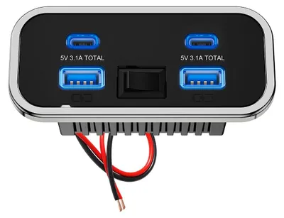 Obrázek produktu pro Autobarbeta, dva USB porty, podpora rychlého nabíjení, 2 USB typu C – 2