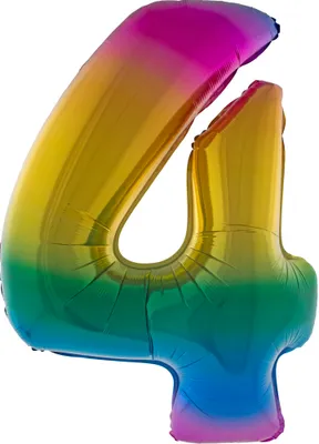 Produktbild von XXL Zahlen Folienballon 100 cm - Regenbogen 4