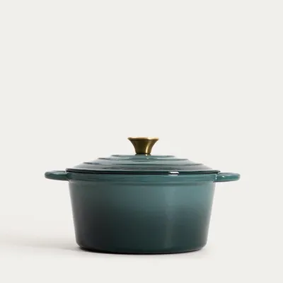 Zdjęcie produktu dla HOMLA Garnek ANDREAS zielony tradycyjny ombre, 24 cm 4 l