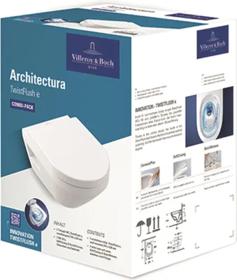 Produktbild von Villeroy & Boch Architectura Combi-Pack oval 370x530x355mm wandhängend weiß, 1 Stk.