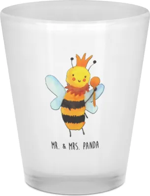 Produktbild von Mr. & Mrs. Panda Stamper Biene König - Transparent - Geschenk, Shot Glas, Schnapsglas, für Schnaps, Gläschen, Shotglas, Stamperl
