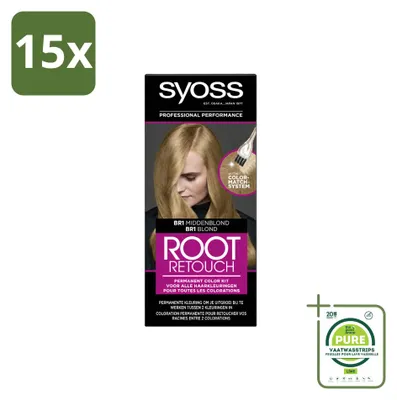 Imagen del producto de 15 unidades de retoque de color de cabello Syoss BR1 (miel claro) - Paquete grande