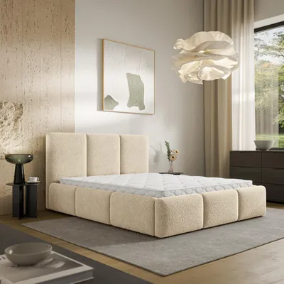 Produktbild von Masseno Polsterbett ARSIL 140x200 cm, Polsterbett mit Bettkästen -Creme, QUELLE 02