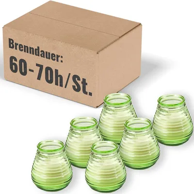 Produktbild von Flairlights Grün, Ø 95 mm x H 100 mm, 6 Stück - Brenndauer ca. 60-70 Std.