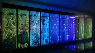 Image de Panneau mural Bulles d'eau LED Mur d'eau Designer Mur d'eau éclairé 400cm